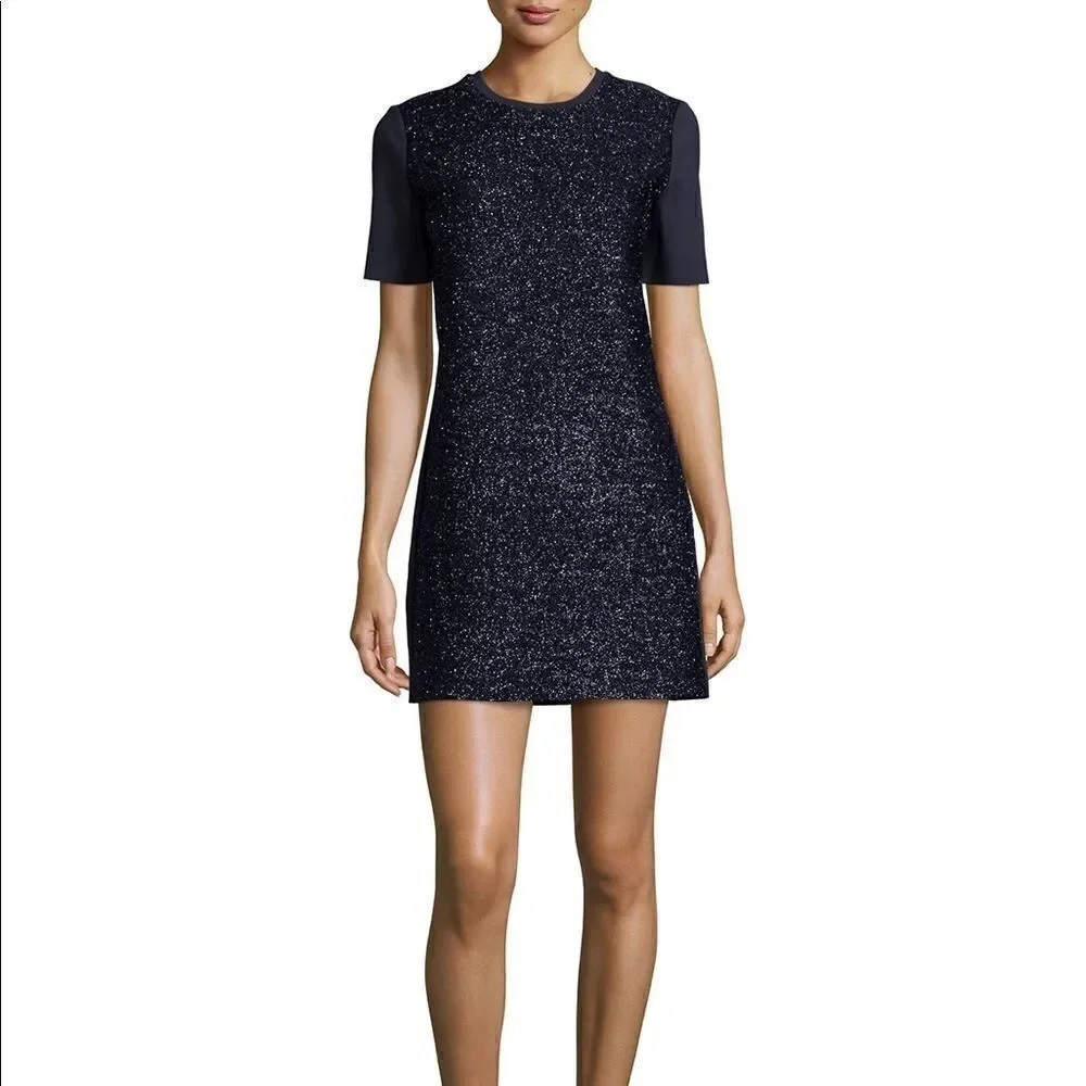 Tory Burch Short-Sleeve Tinsel Shift Dress